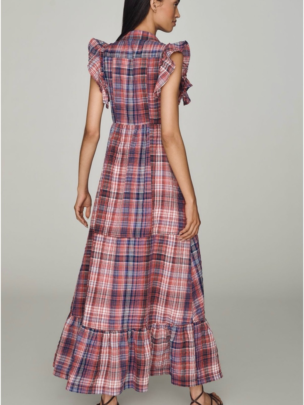 NWT Anthropologie Pilcro Button Front Plaid Maxi Dress Medium - Picture 2 of 6